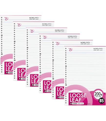 Amazon.co.jp: コクヨ(KOKUYO) ルーズリーフ ポジティ B5 中横罫 200枚